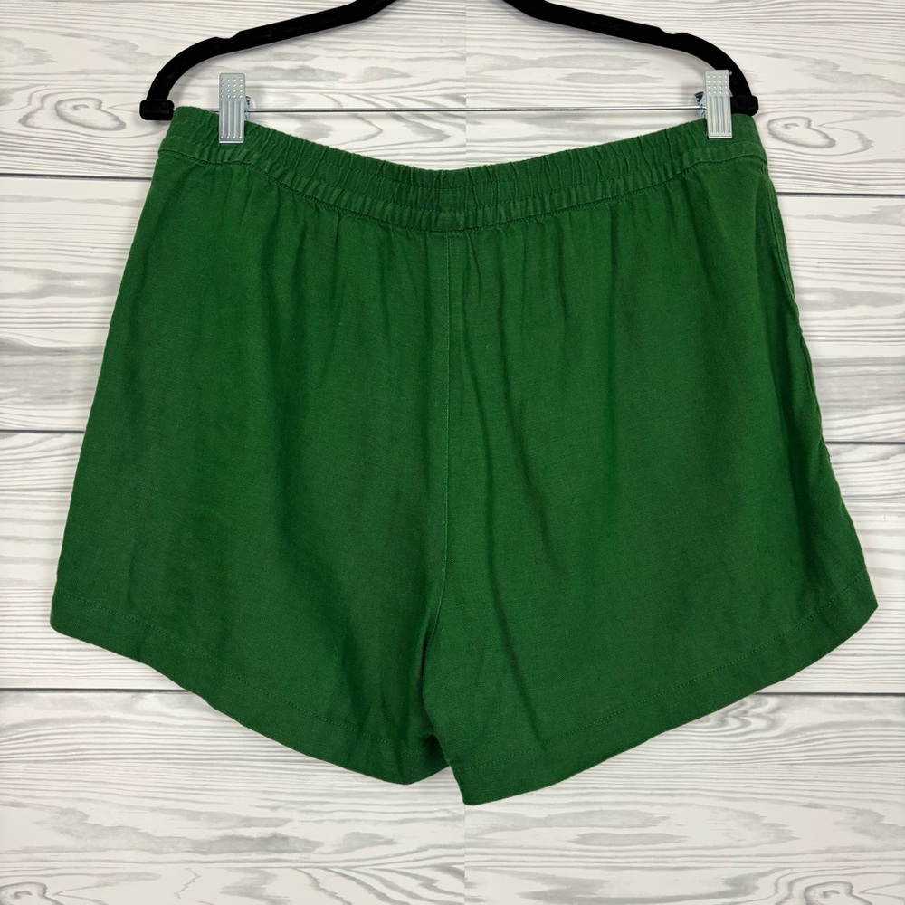J. Crew Factory Linen Blend Drawstring shorts green size medium - Picture 3 of 6